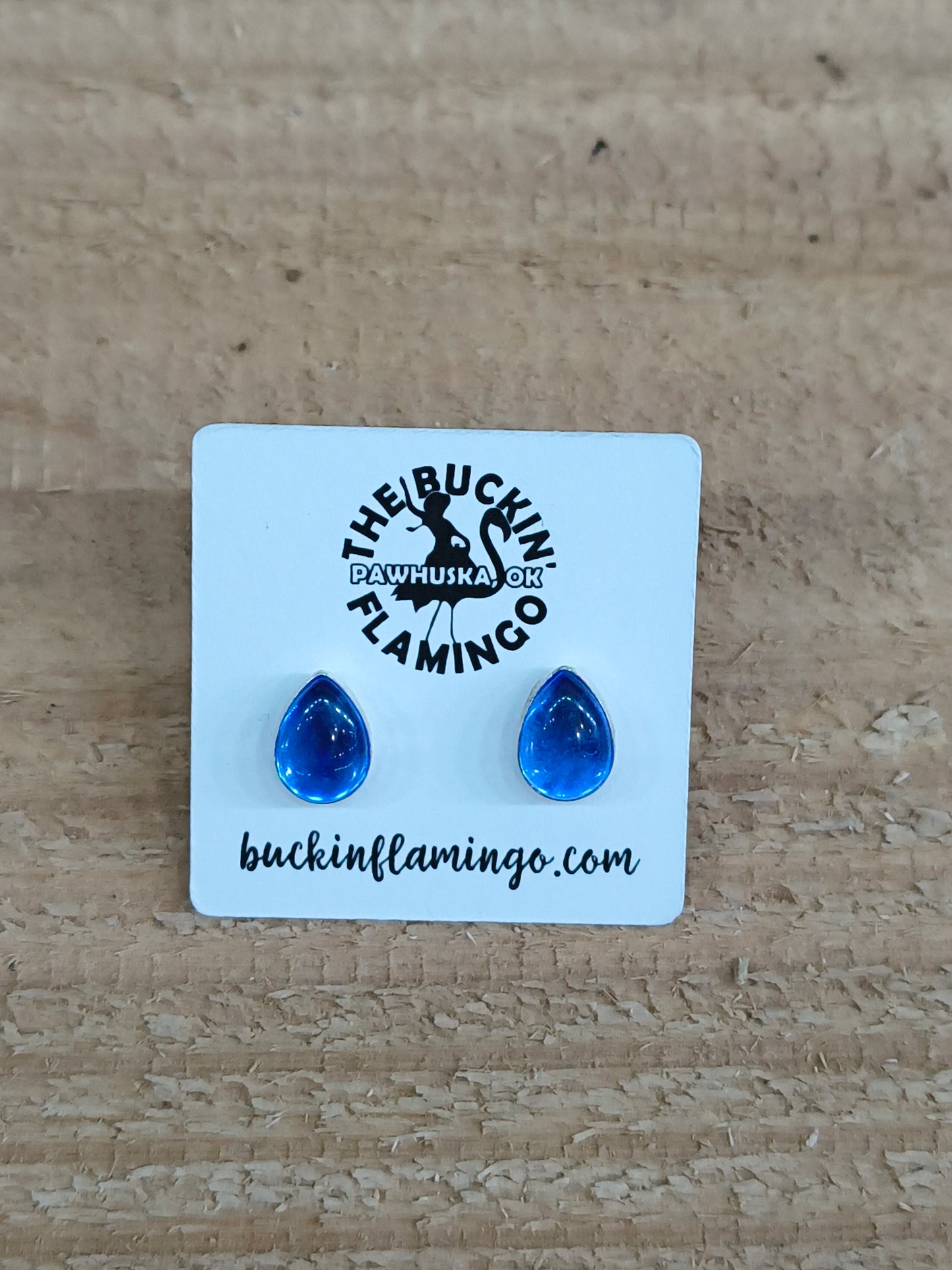 Blue Topaz Teardrop Post Earrings