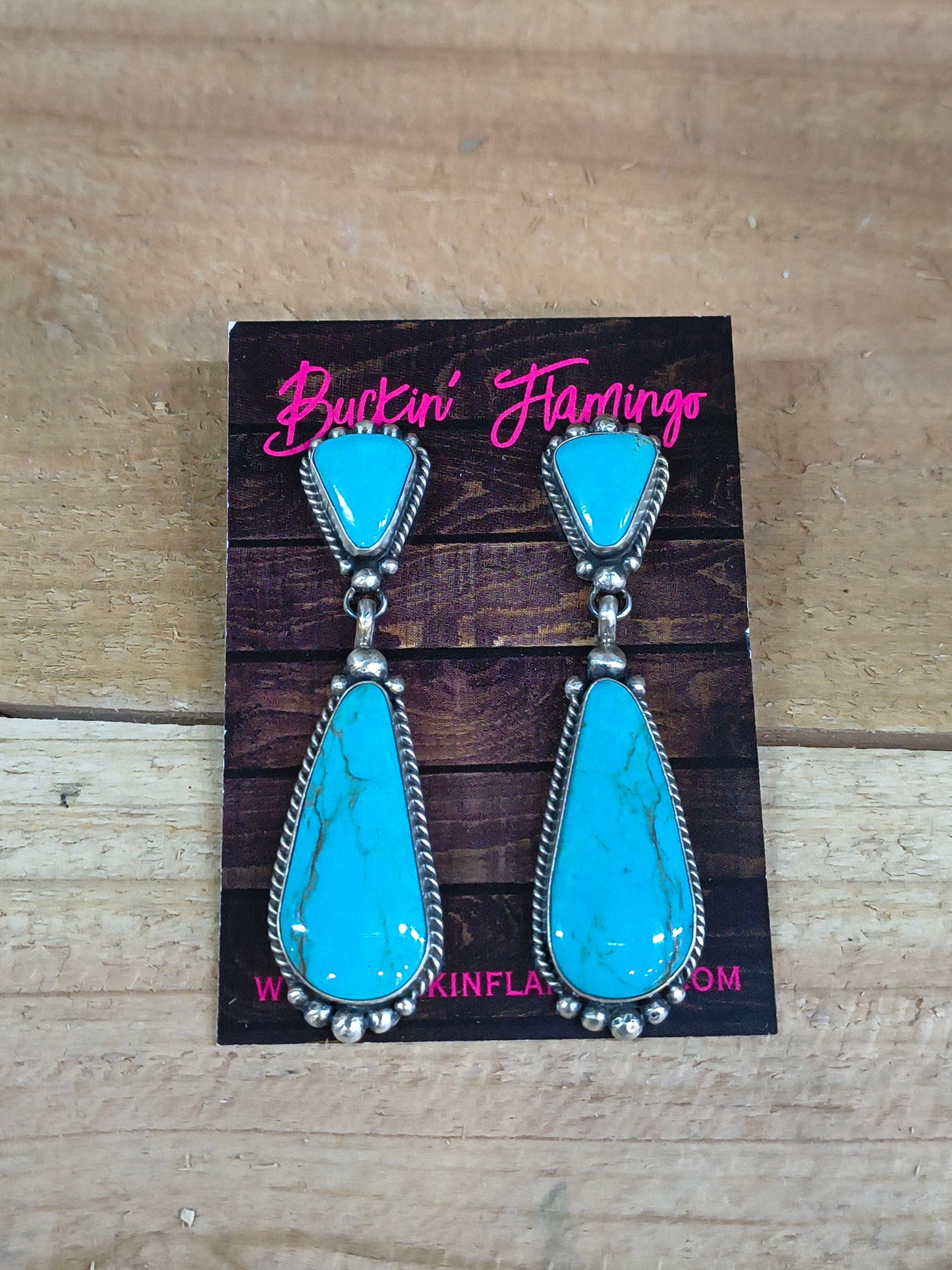 Kingman Turquoise Dangle Earrings by Elouise Kee