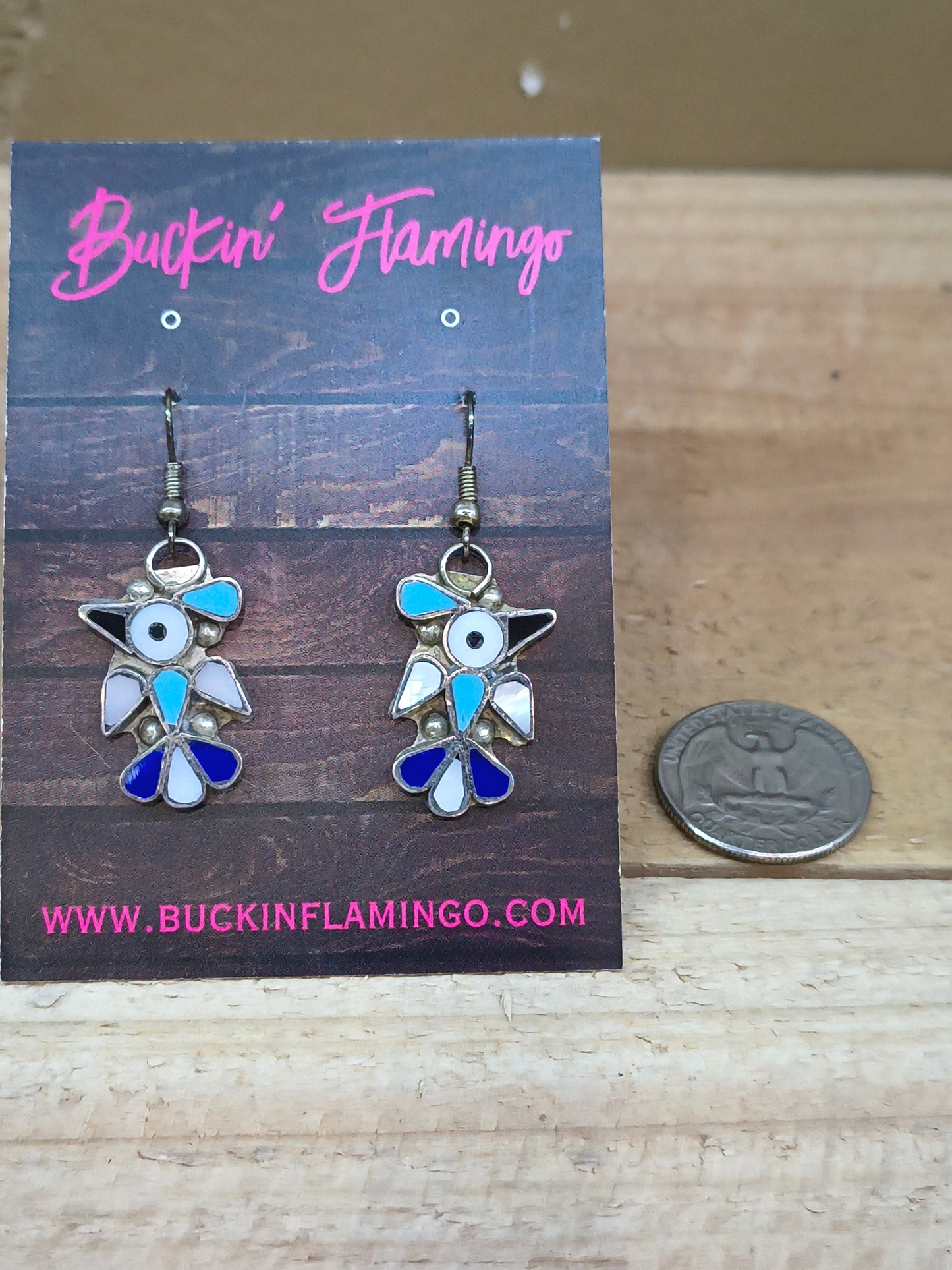 Multi-Stone Bird Hook Earrings