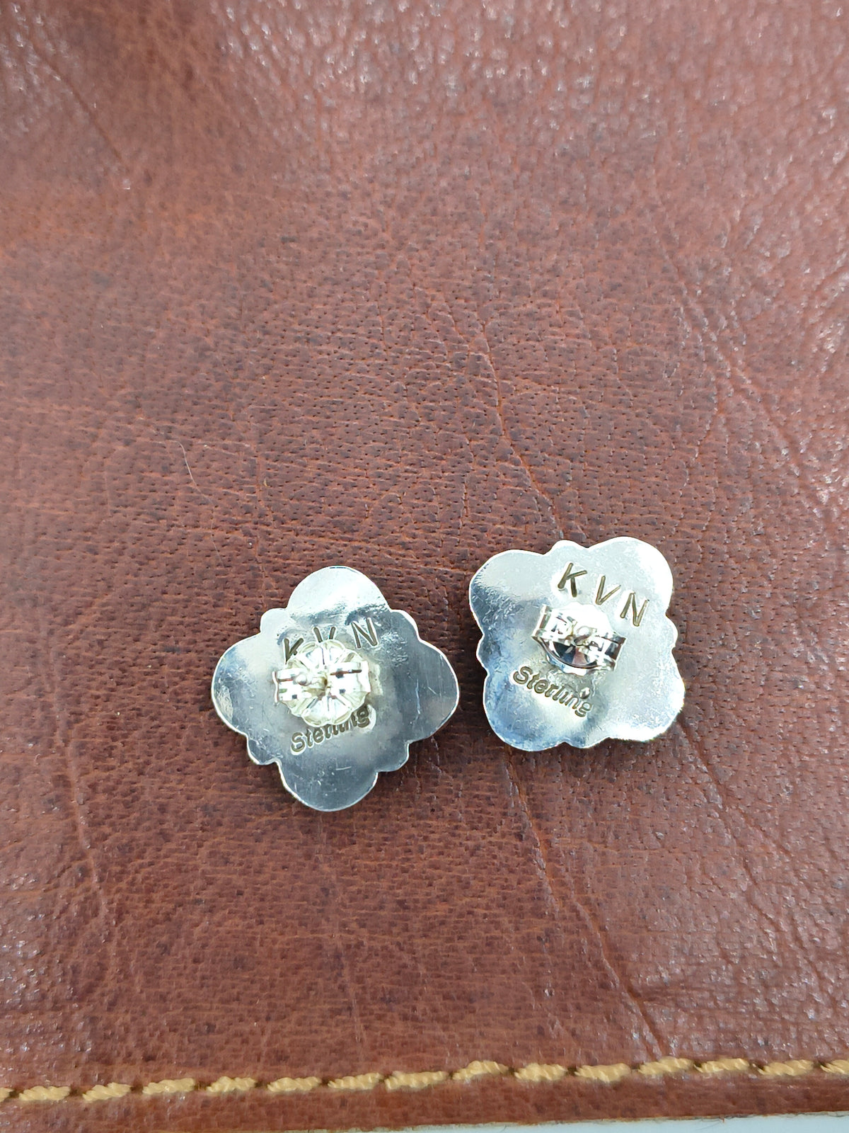 White Opal Earrings by Kenneth Natewa & Velda Cachini, Zuni