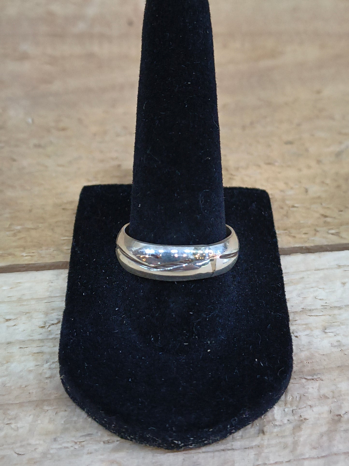 9.0 Silver Stamped Ring by Gary Sandoval, Navajo