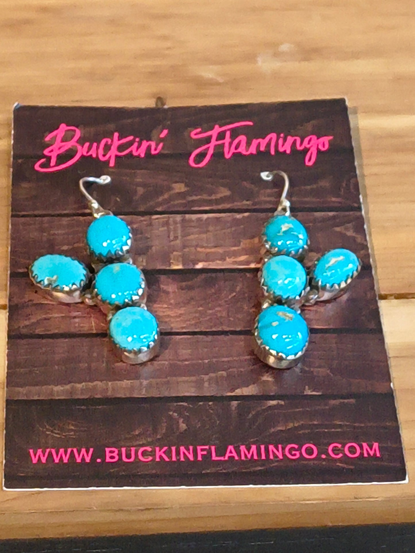 Sleeping Beauty Cactus with Prong Setting Earrings