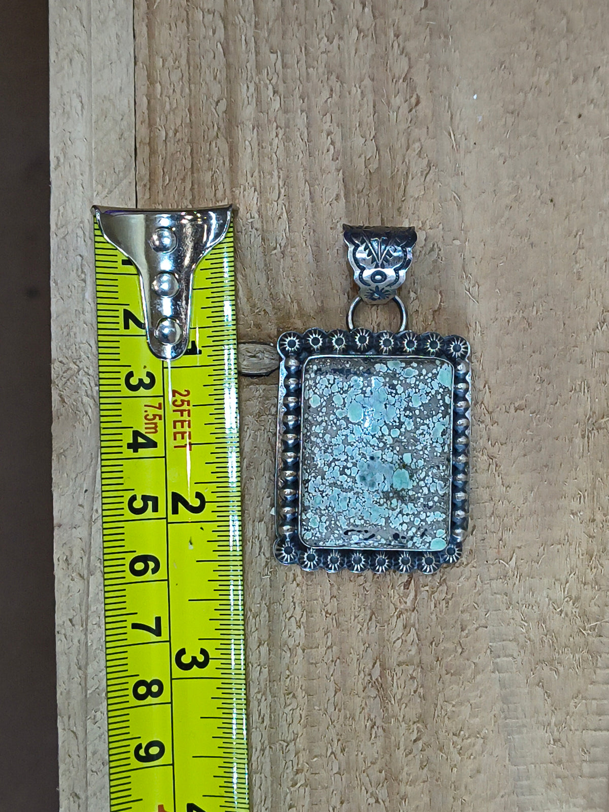 Tree Frog Turquoise Square Pendant with an 8.3mm Bail by Kevin Begay, Navajo