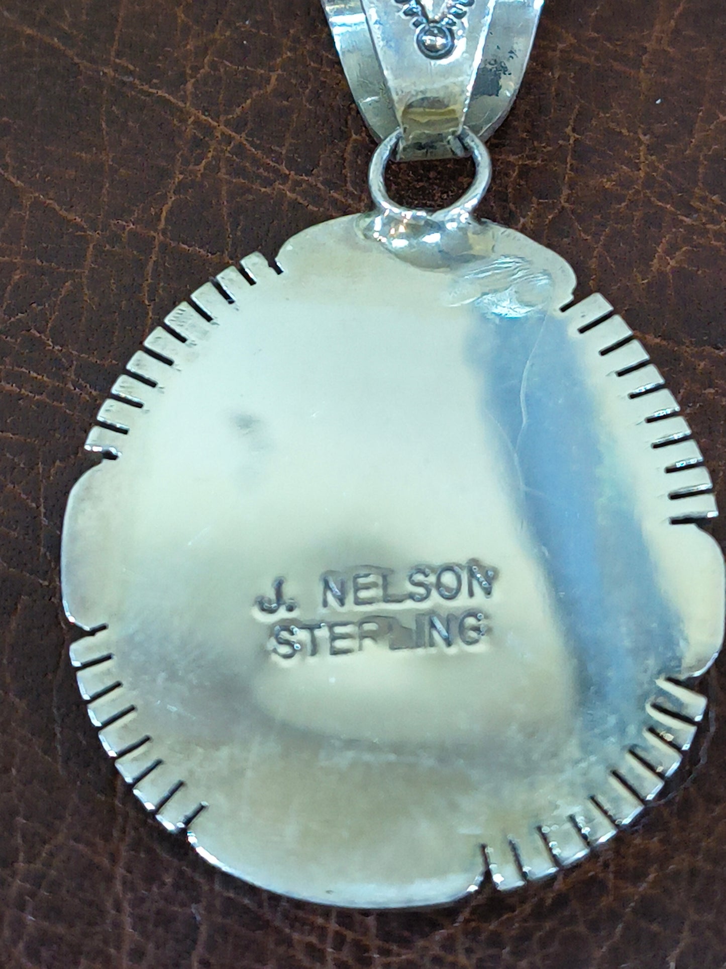 Campitos Turquoise Pendant 13mm Bail by John Nelson, Navajo