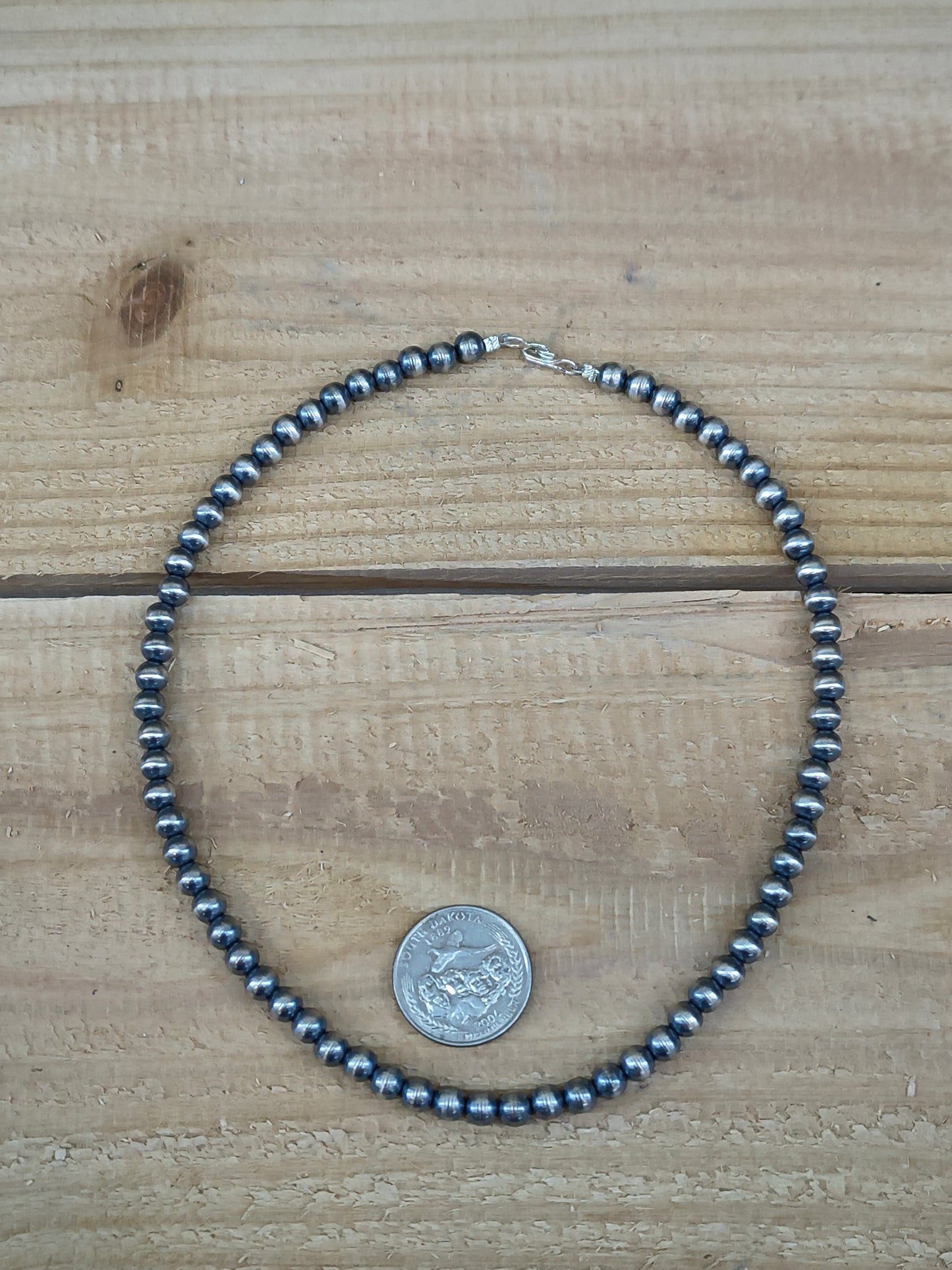 16” 6mm Navajo Style Pearls Strung by Louise Joe, Navajo