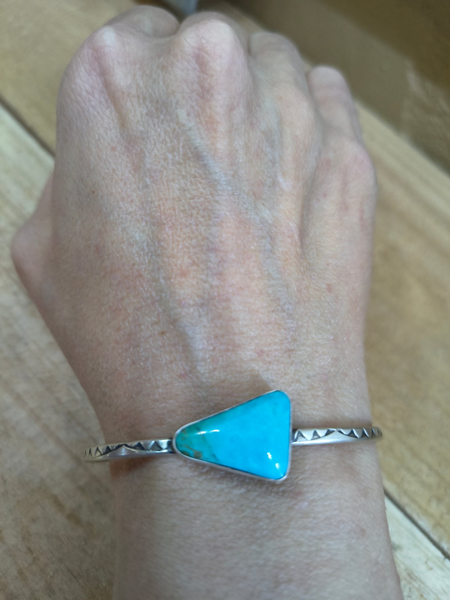 #8 Turquoise 5.5-7" Cuff Bracelet by Donavan Skeet