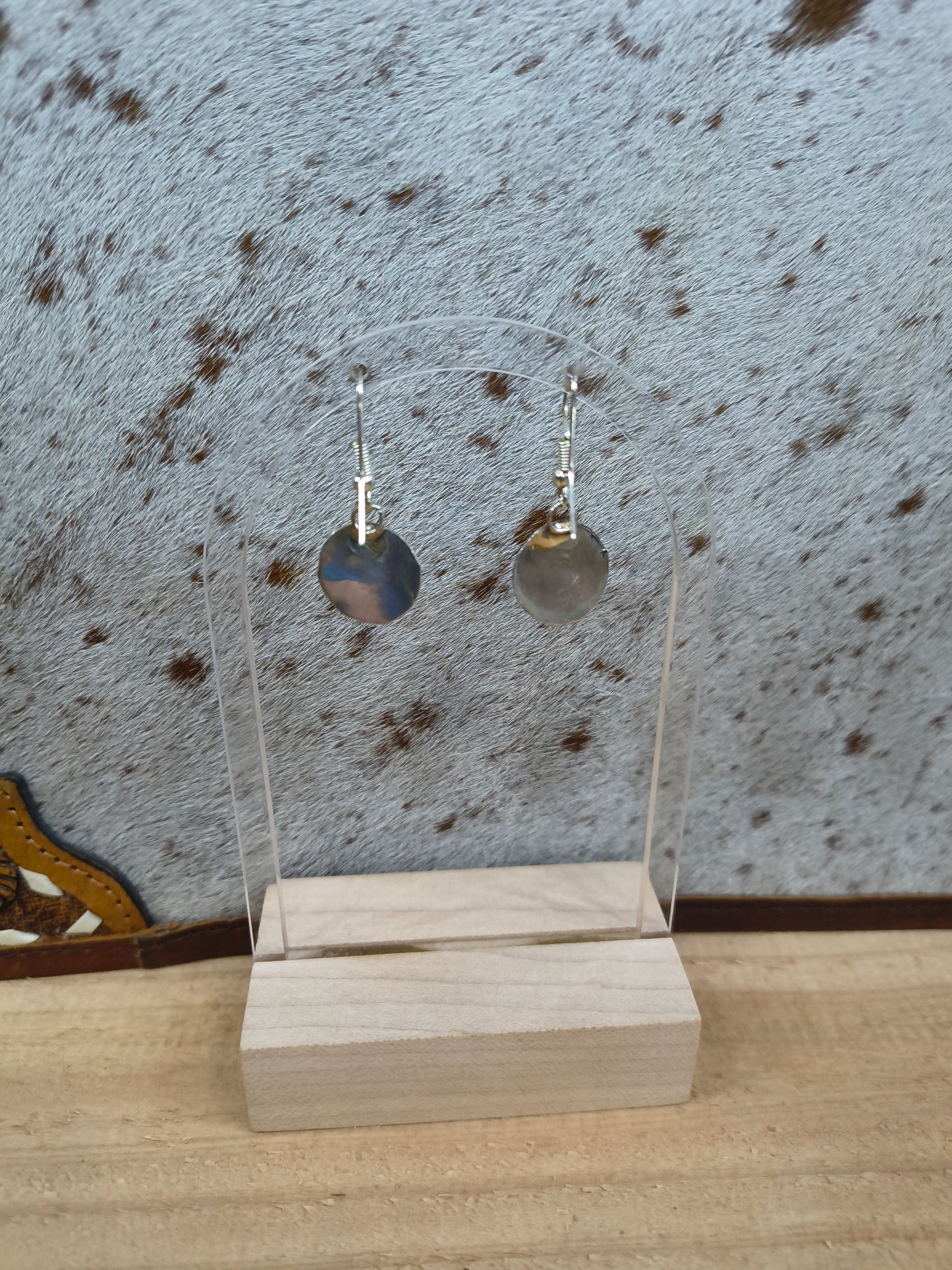 Red Opal Shadowbox Dangle Earrings