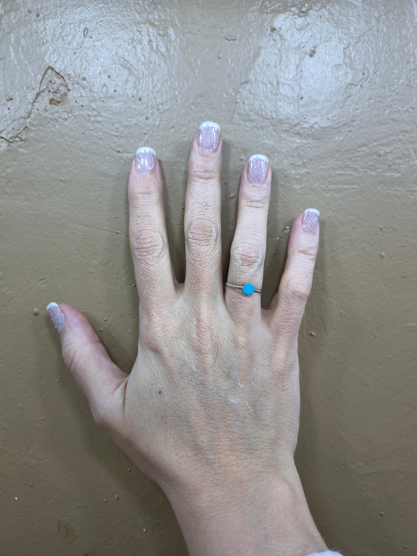 Dainty Round Turquoise Ring
