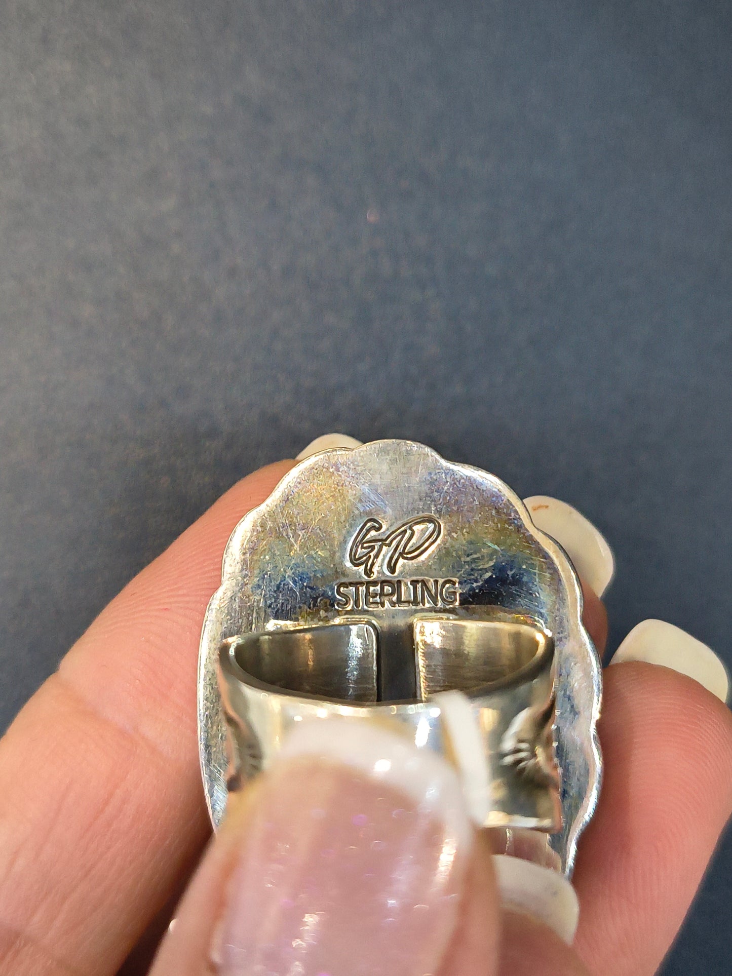 7.5 Kingman Turquoise Ring by Gilbert Platero, Navajo