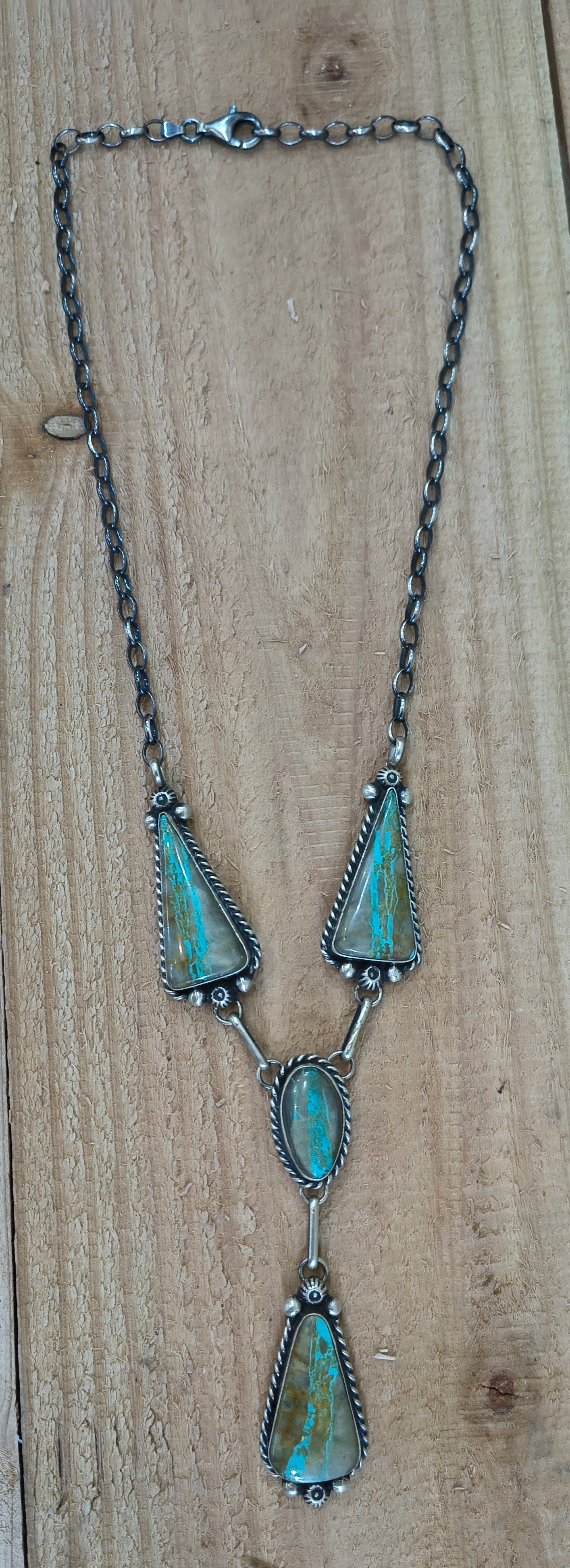 18" Royston Ribbon Lariat with 3.5" drop by Augustine Largo, Navajo
