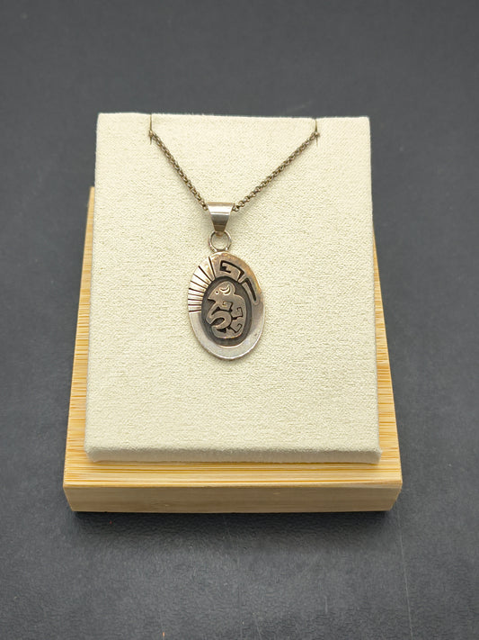 18" Sterling Silver Buffalo Necklace by Calvin Peterson, Navajo