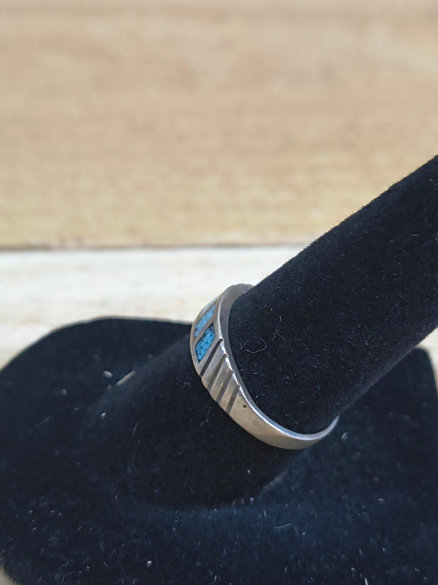 6.0 Turquoise Chip Inlay Ring