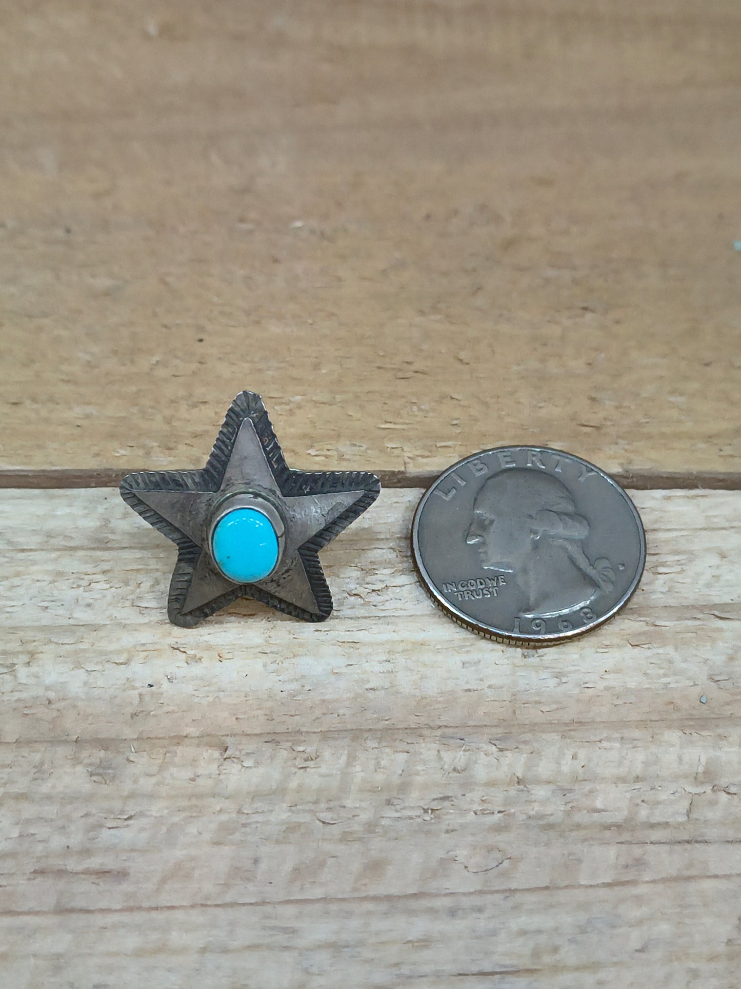6.5 Turquoise Star Ring by Scott Skeets, Navajo