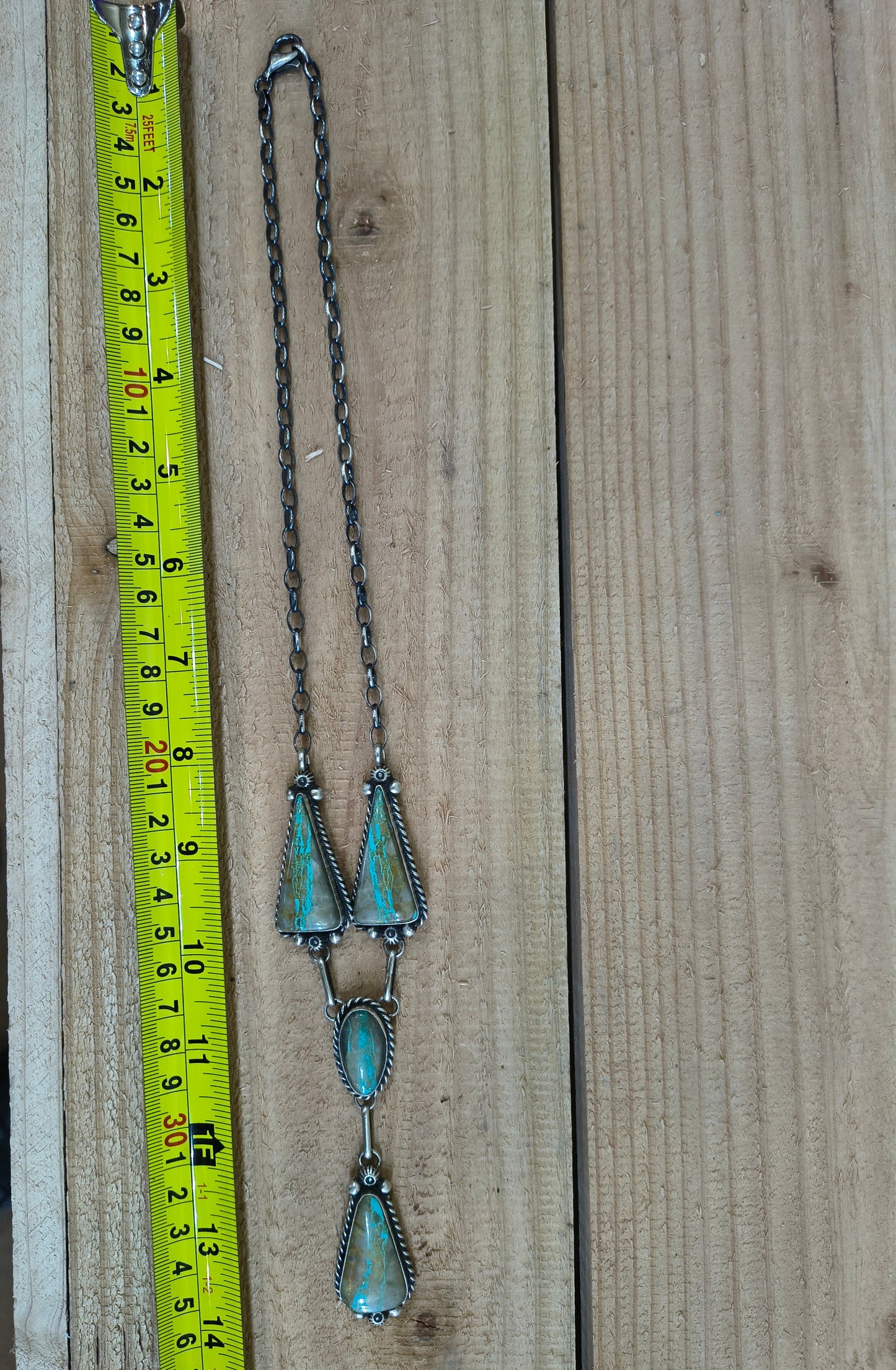 18" Royston Ribbon Lariat with 3.5" drop by Augustine Largo, Navajo