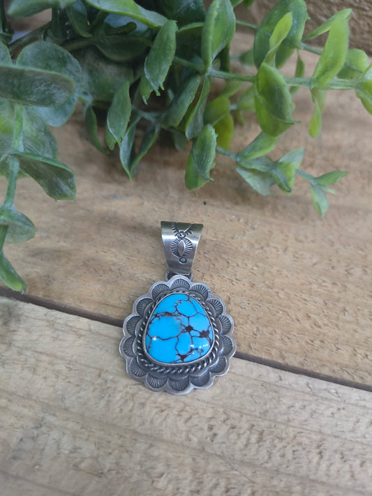 Egyptian Turquoise Pendant with 9mm Bale by John Nelson, Navajo