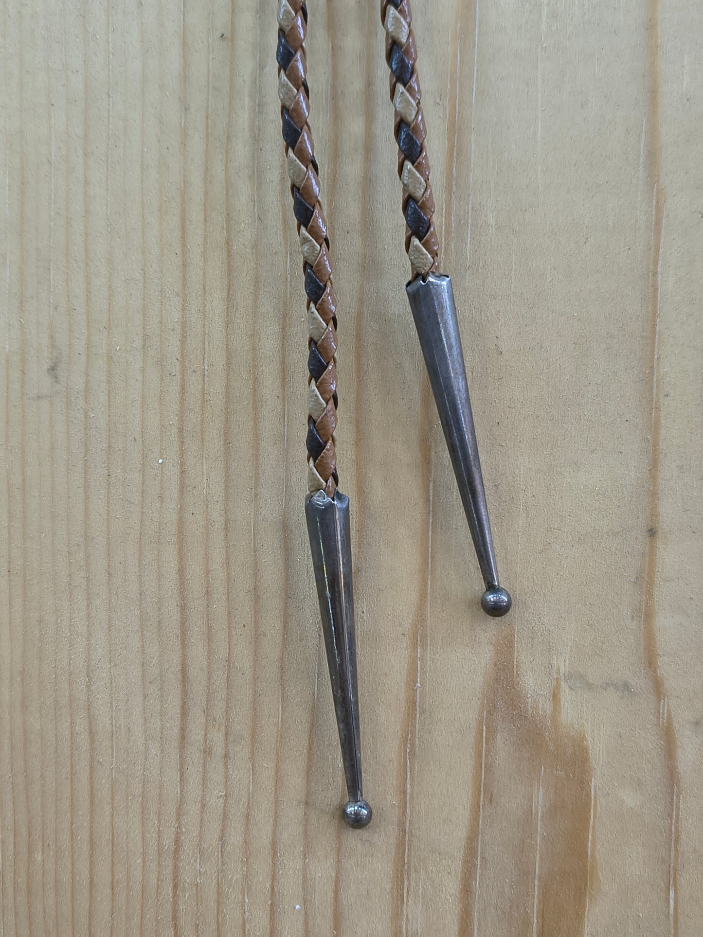 Azurite-Chrysocolla 37" Brown Bolo Tie