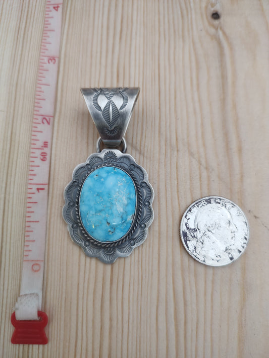 Kingman Water Web Turquoise Pendant