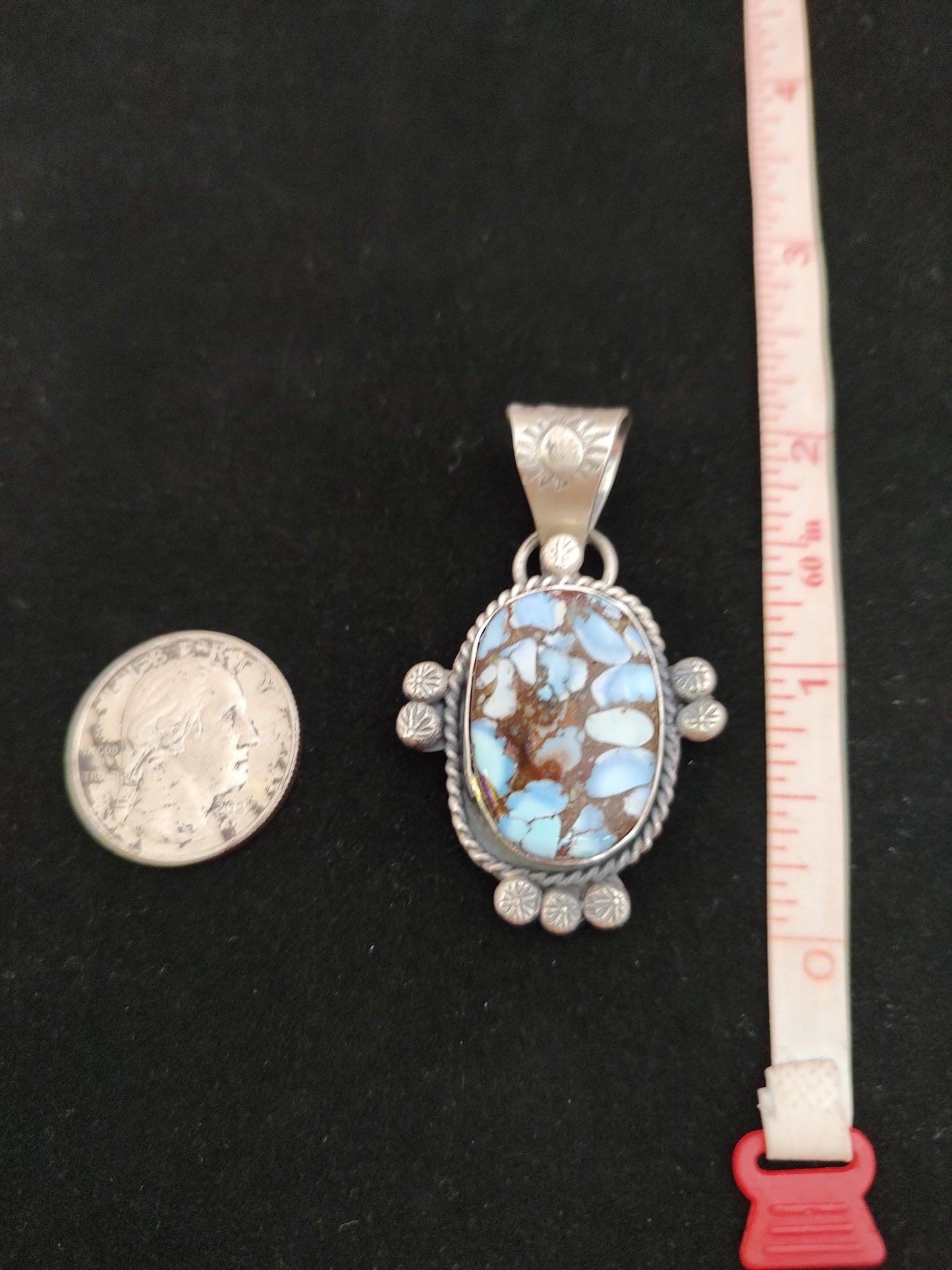 Golden Hills Mosaic Turquoise pendant