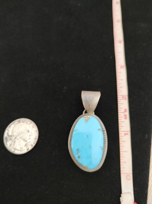 Kingman Oval Turquoise Pendant