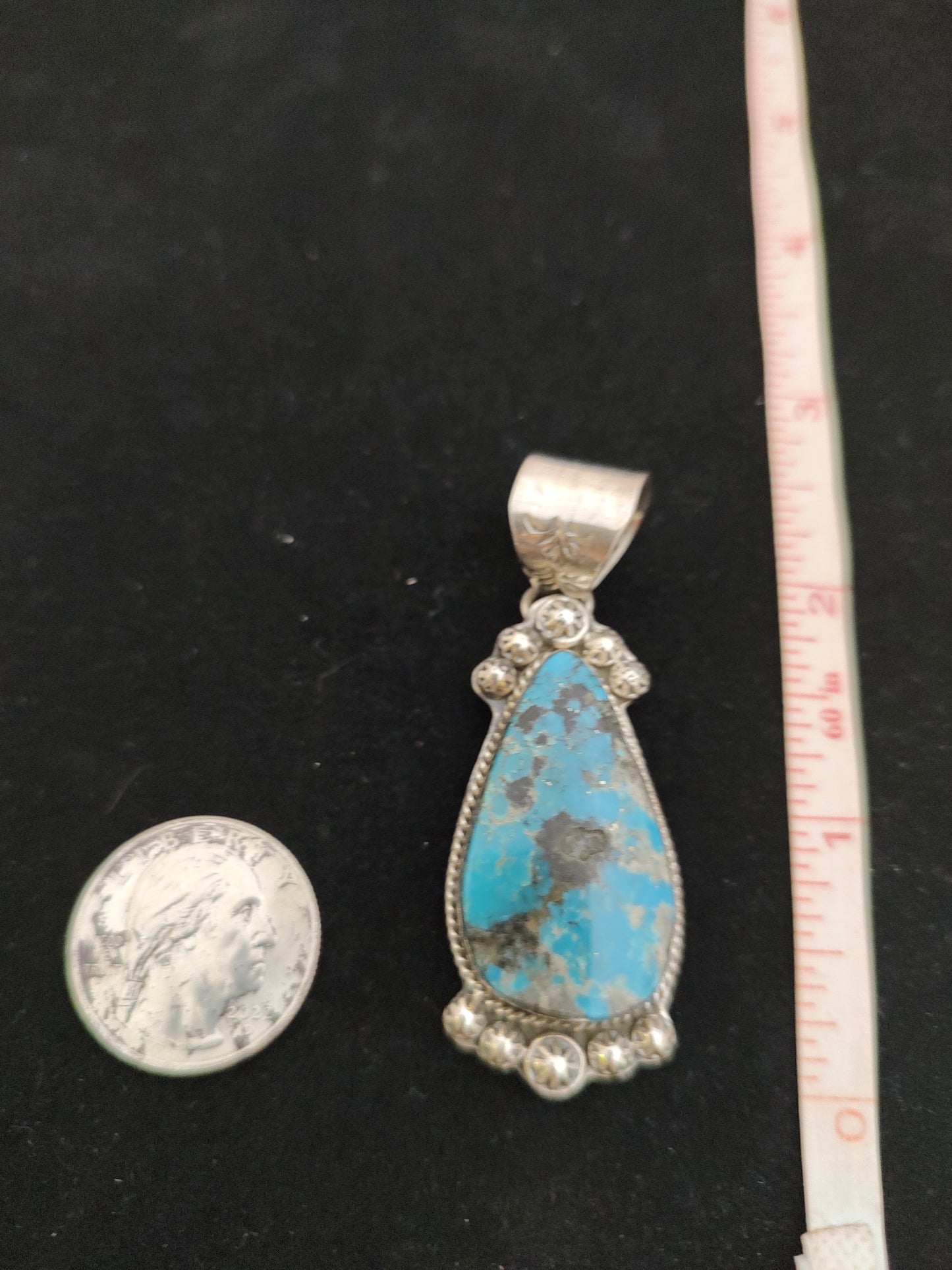 Kingman Teardrop Turquoise Pendant