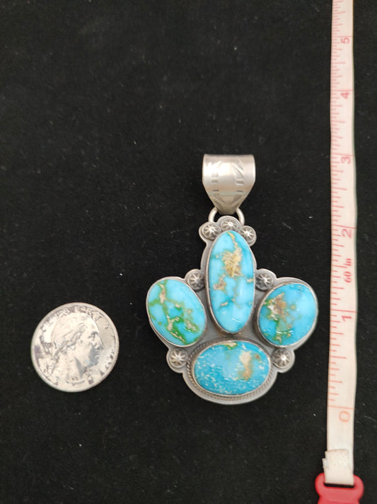 Sonoran Gold Turquoise Four Stone Pendant