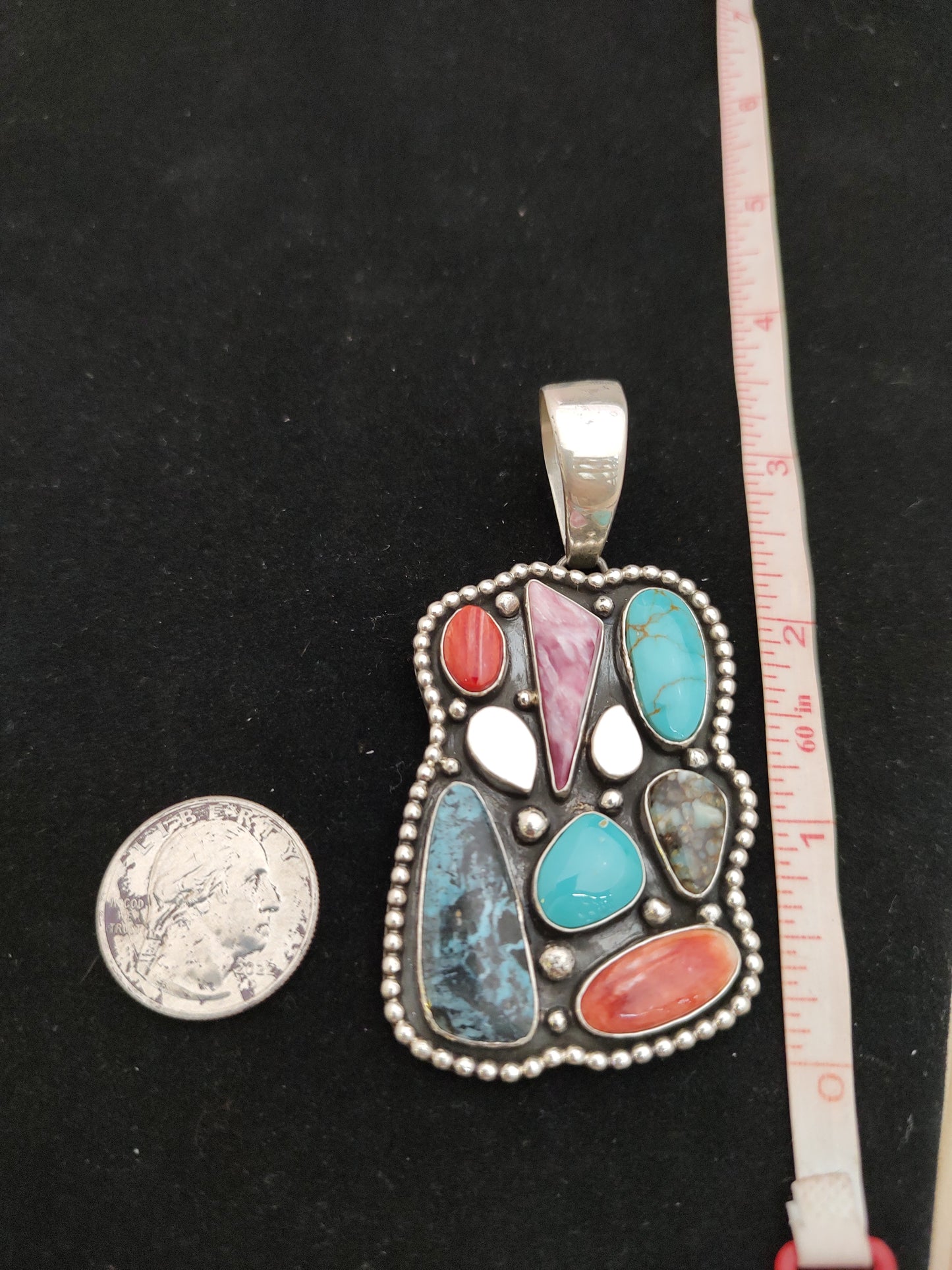 Spiny Oyster and Turquoise Pendant