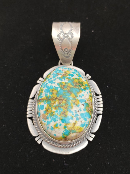 Oval Carico Lake Turquoise Pendant