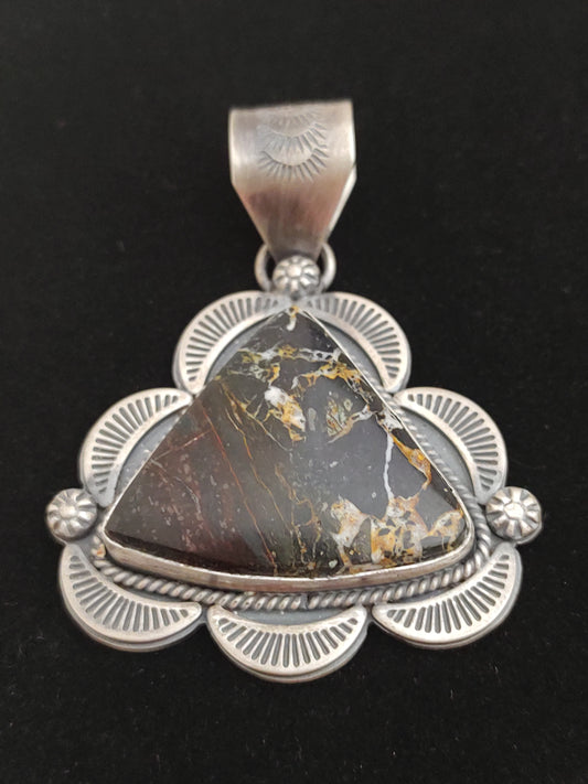 Triangle White Buffalo Pendant