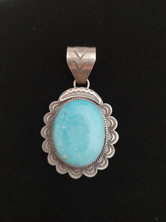 Oval Kingman Turquoise Pendant