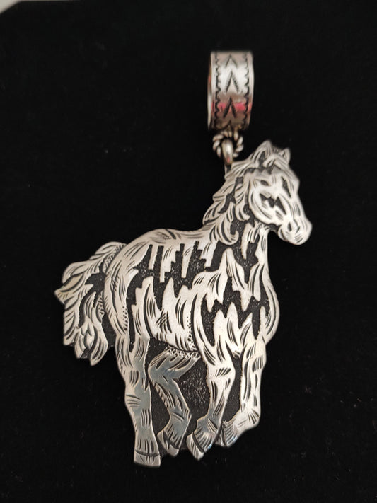 Silver Horse Pendant by Richard Singer Navajo