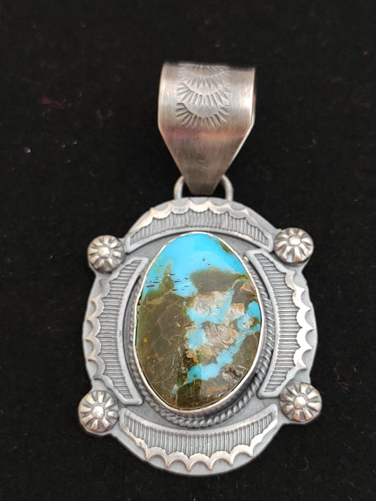 Oval Kingman Turquoise Pendant