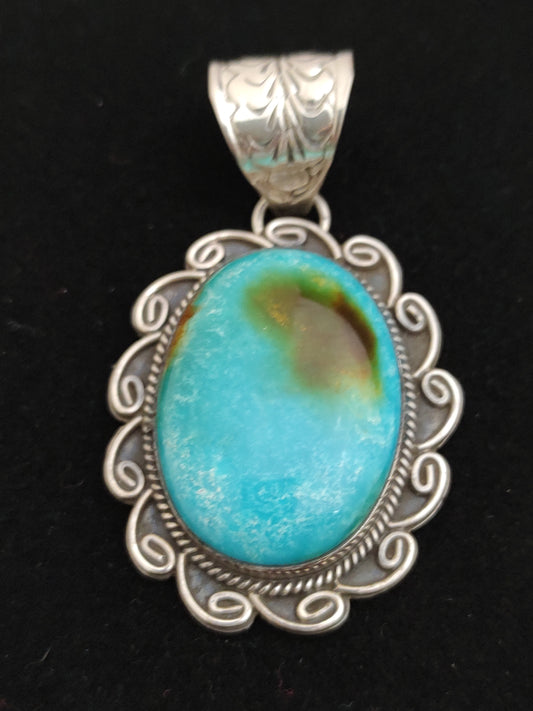 Oval Kingman Turquoise Pendant