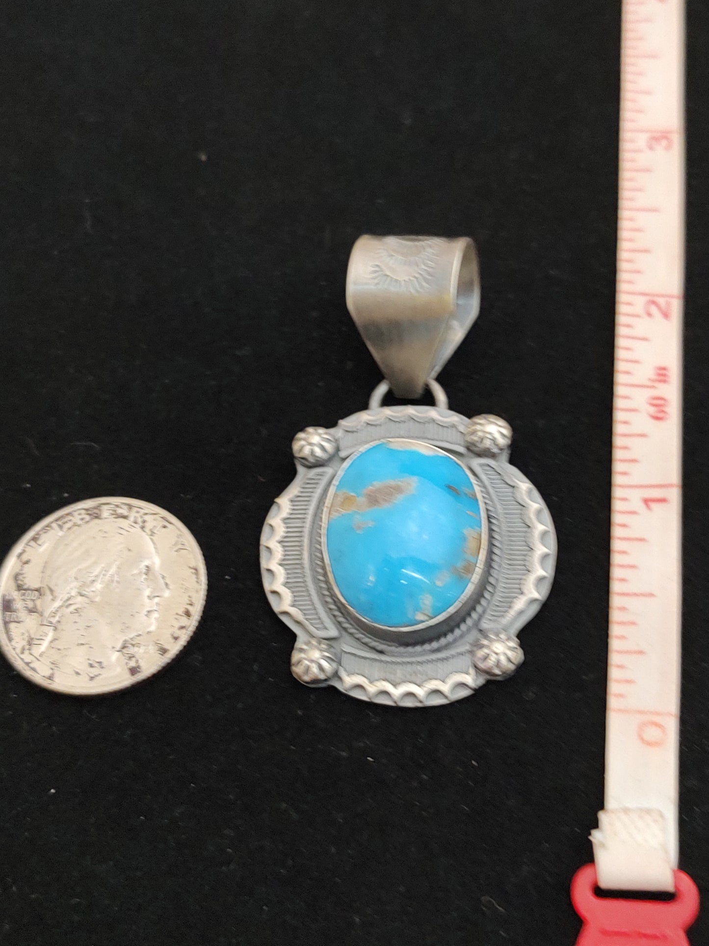 Oval Kingman Turquoise Pendant