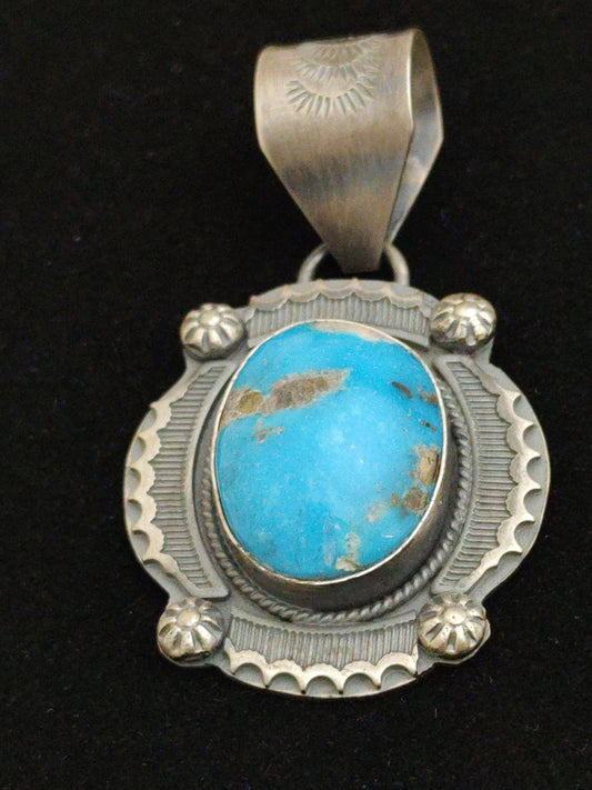 Oval Kingman Turquoise Pendant