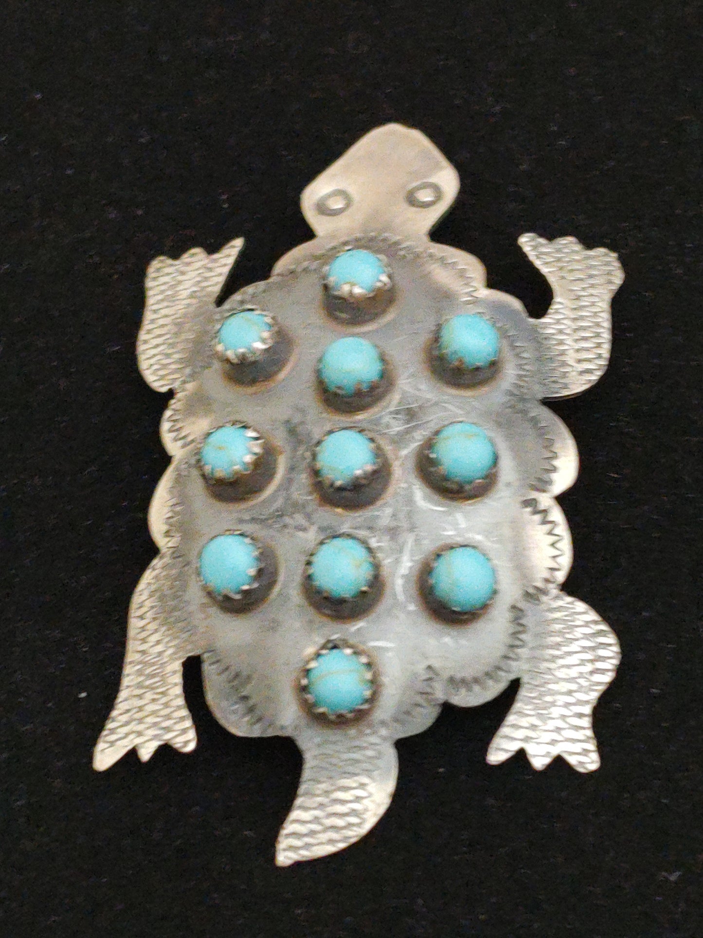 Turtle with Kingman Turquoise Pin
