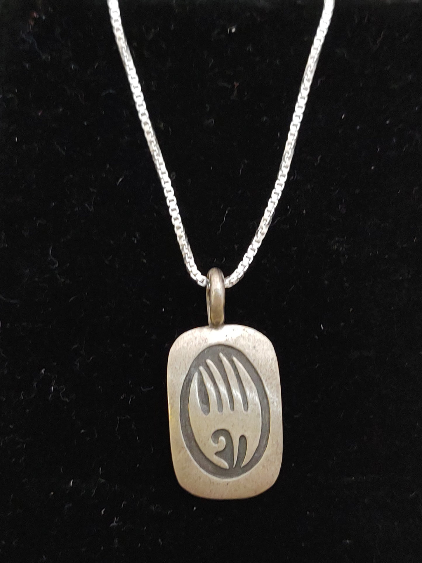 Silver Hopi Pendant with 16 inch Necklace