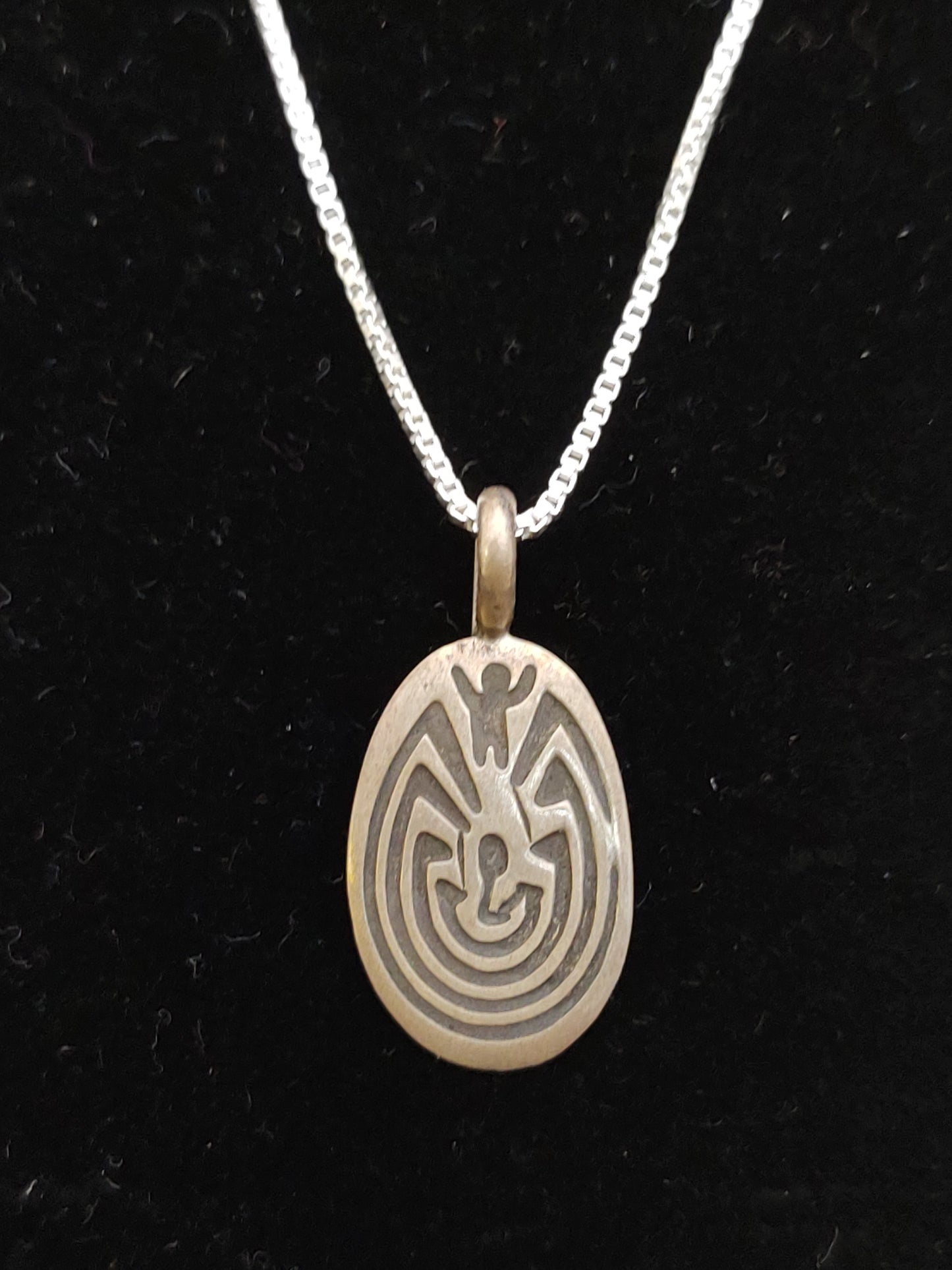 Silver Hopi Pendant with 16 inch Necklace