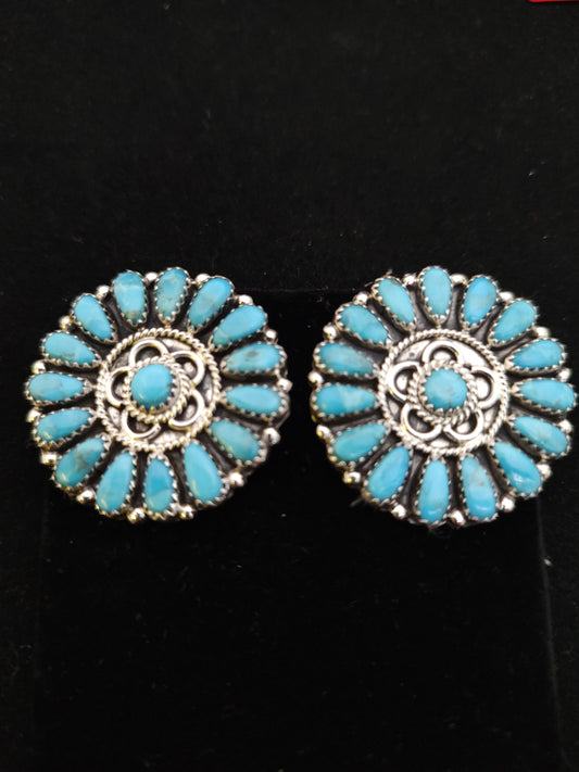 Petit Point Turquoise Kingman Earrings