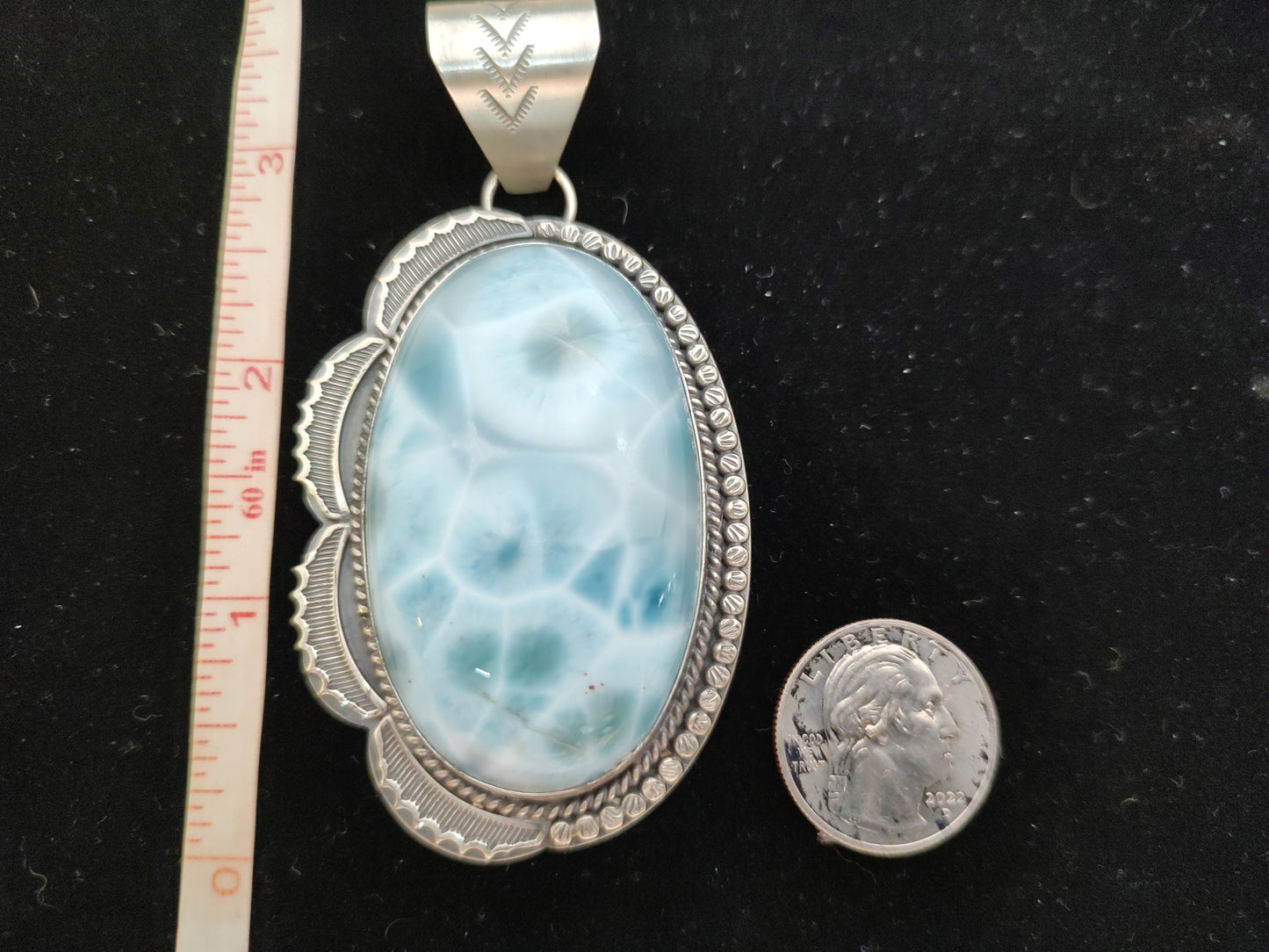 Larimar Oval Large Pendant