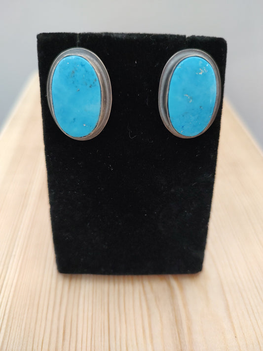Kingman Turquoise Oval Post Earrings
