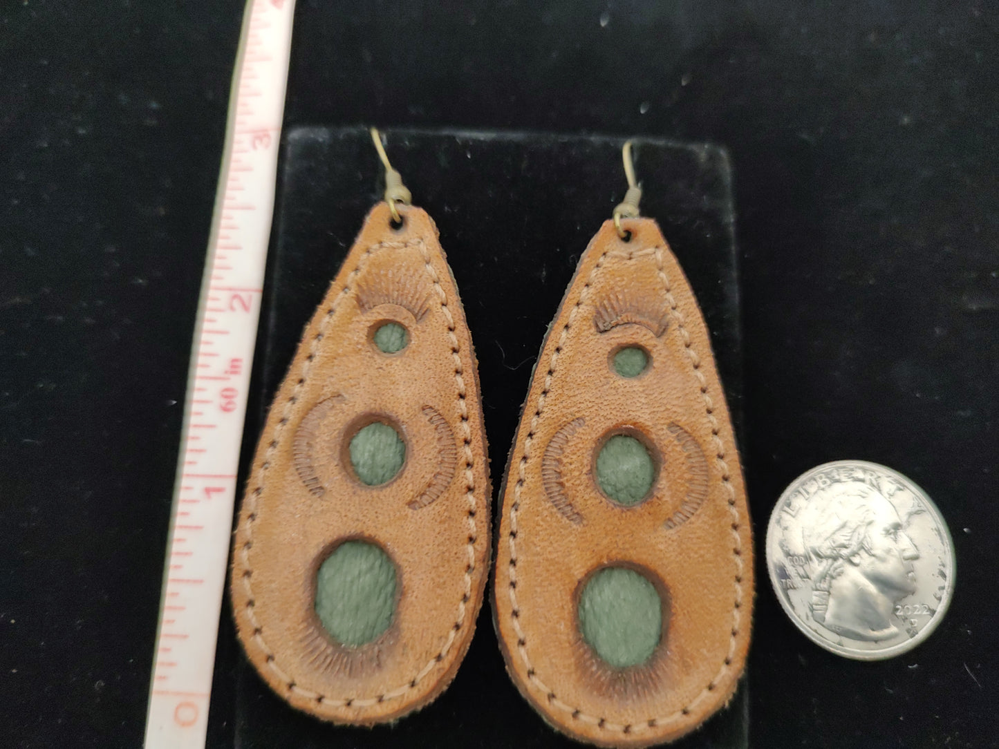 Leather and Hook Dangle Earrings
