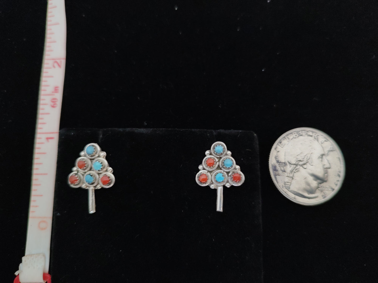 Sleeping Beauty Turquoise and Coral Post Earrings