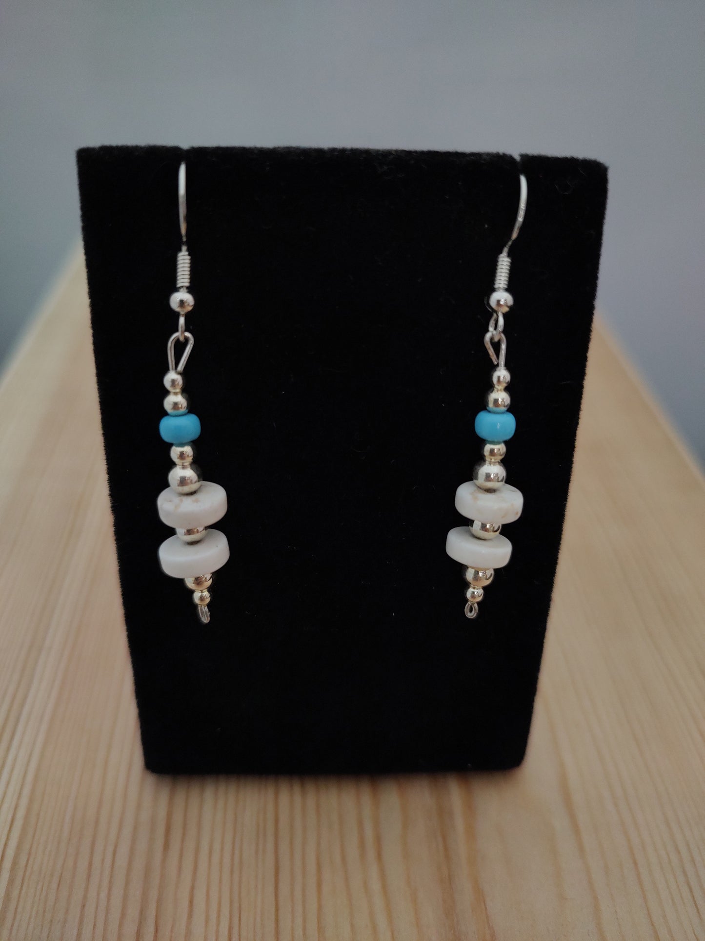 Wild Horse (Crazy Horse) and Turquoise Dangle Earrings