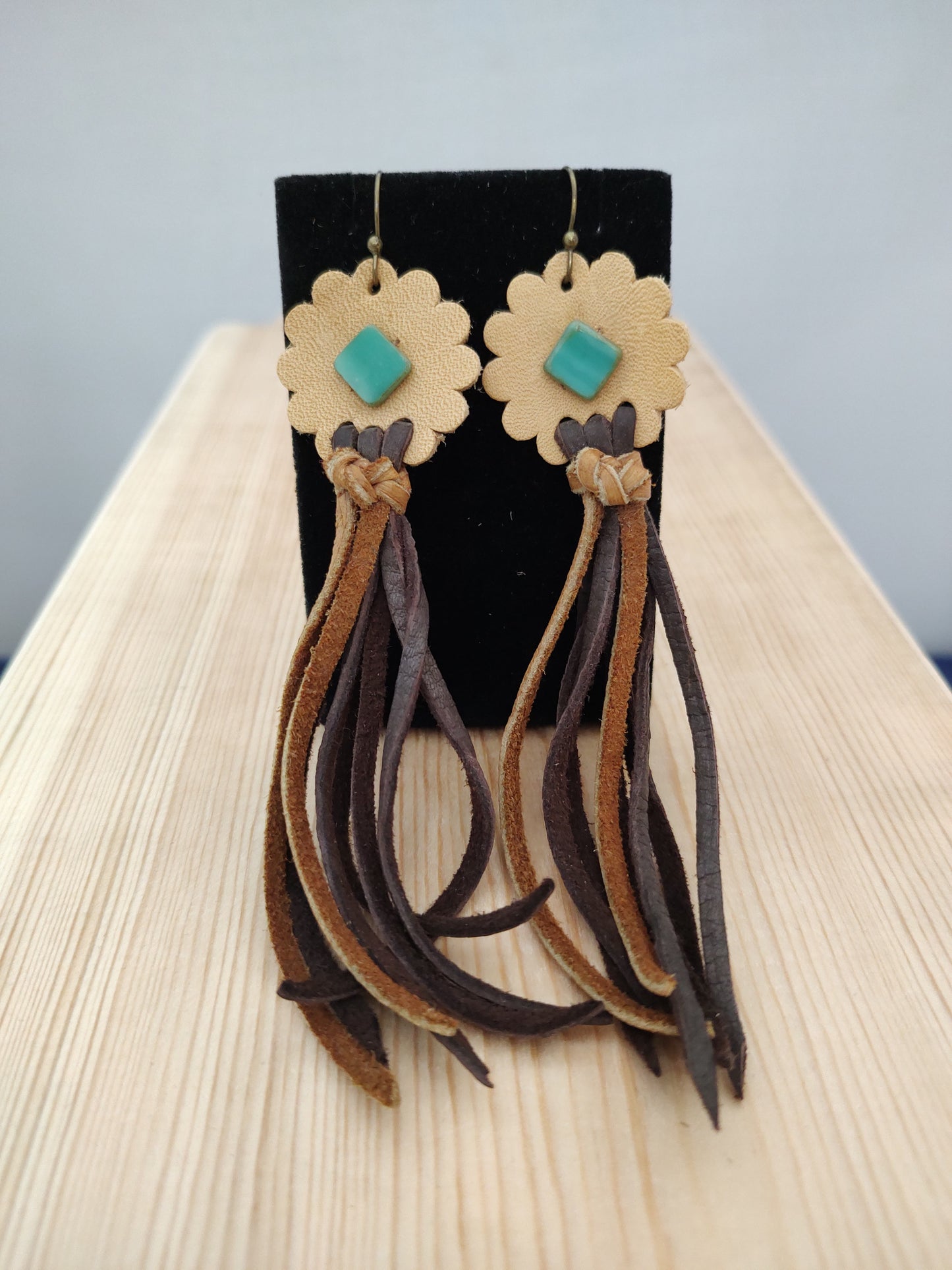 Leather and Hook Dangle Earrings