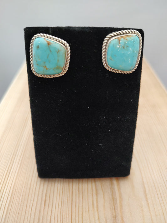 Natural Kingman Post Earrings