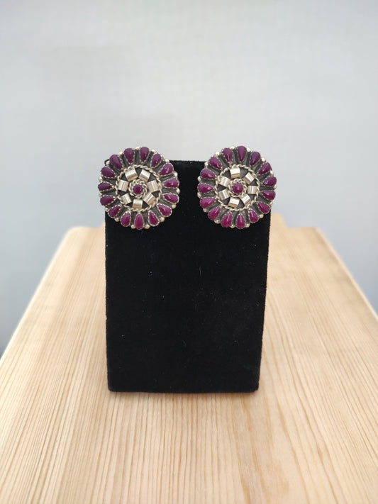 Sugilite Cluster Post Earrings