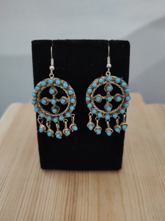 Zuni Sleeping Beauty Turquoise Earrings