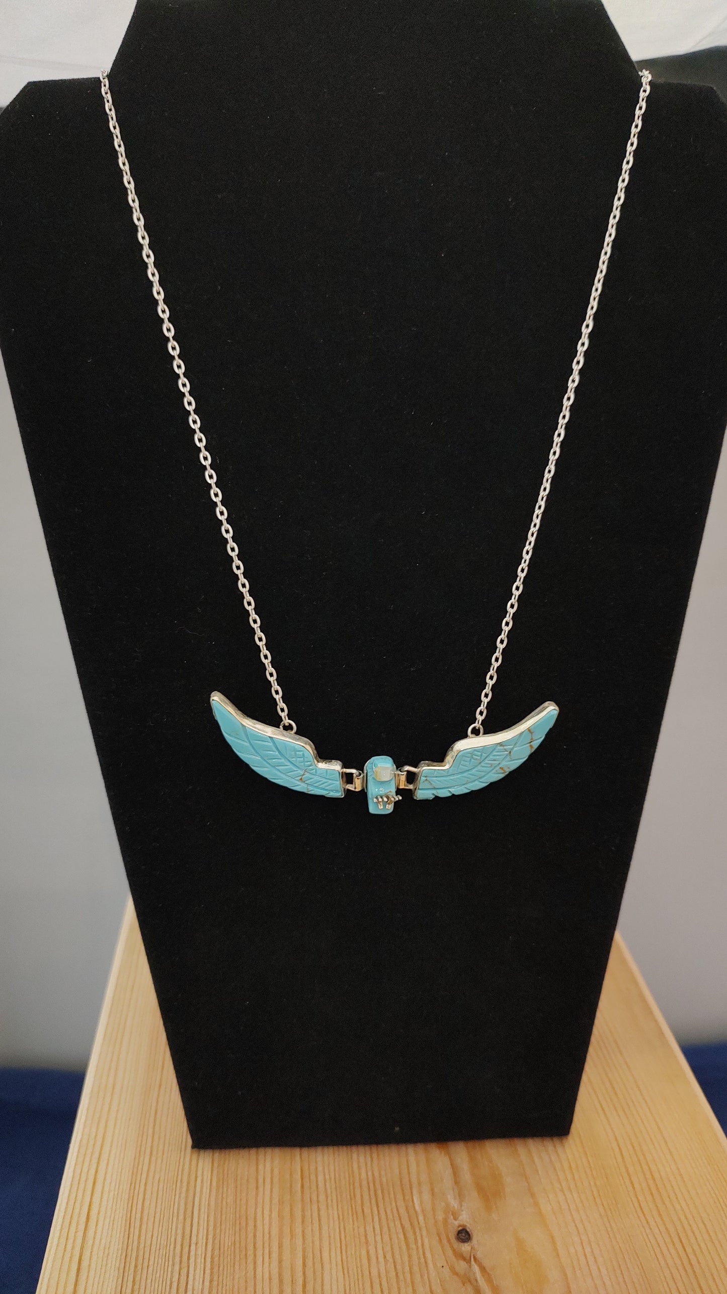 Carved Turquoise Eagle Necklace