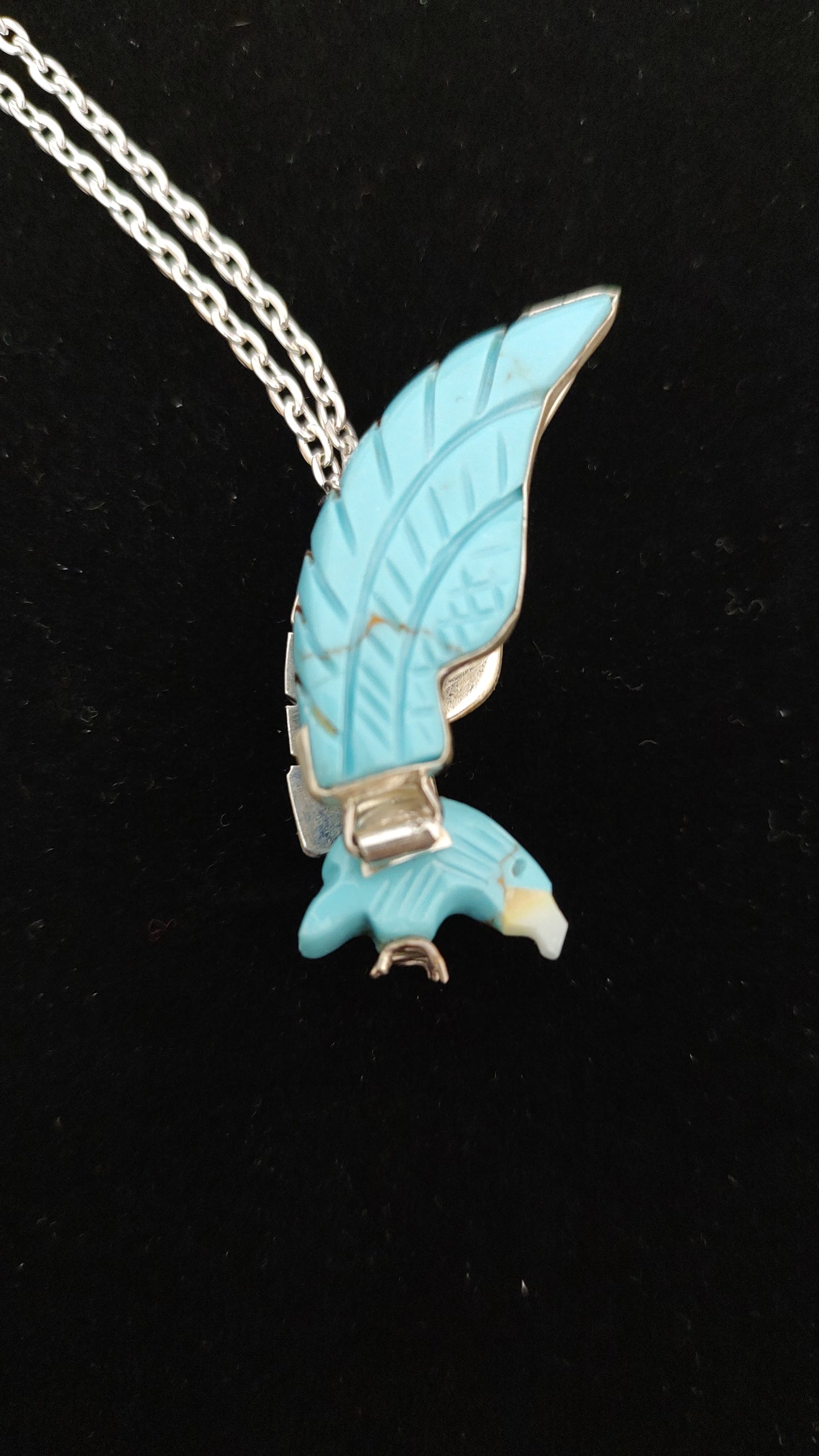 Carved Turquoise Eagle Necklace