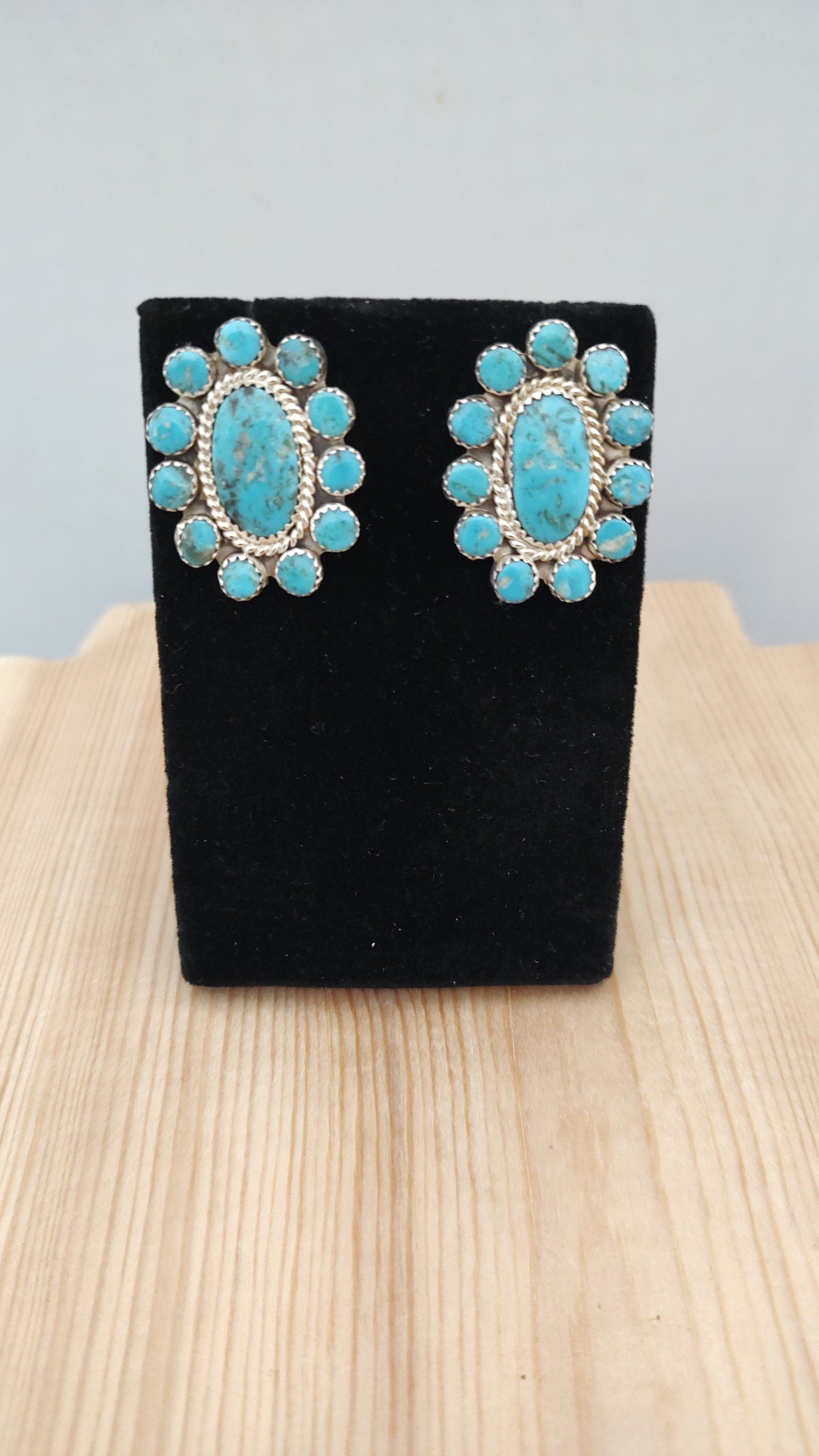 Natural Kingman Turquoise Cluster Post Earrings